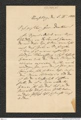 Nachlass Franz Steindachner, Brief von Ludwig Heinrich Philipp Döderlein an Franz Steindachner (05.03.1884), Inv.Nr. 109.05, Seite 1